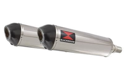 Speed Triple 1050 S R 2011-2015 Twin Exhaust Silencer Kit 400mm Oval Stainless Carbon Tip