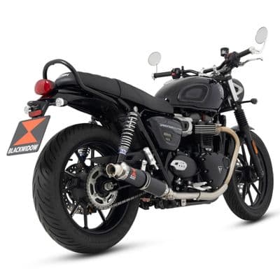 Speed Twin 900 2021 - 2025 Exhaust Silencers 350mm Round Black Stainless Steel