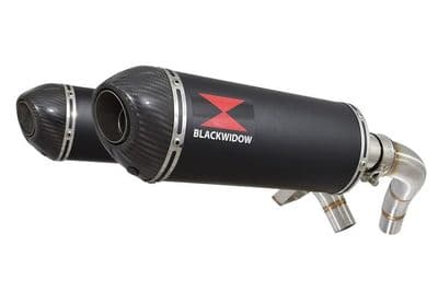 ST1100 (SC26) Pan European Exhaust Silencers 300mm Oval Black Stainless Carbon Tips