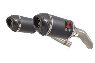 ST1300 Pan European (SC51) Exhaust Silencers 200mm Oval Black Stainless Carbon Tips