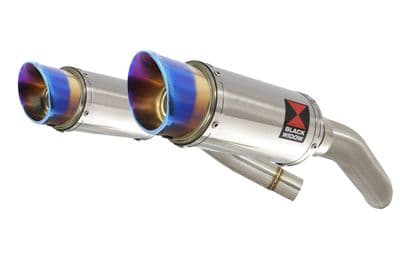 ST1300 Pan European (SC51) Exhaust Silencers 200mm Round Stainless Blue Tips