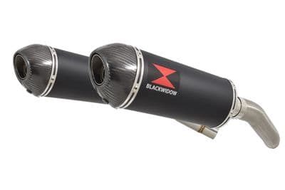 ST1300 Pan European (SC51) Exhaust Silencers 300mm Oval Black Stainless Carbon Tips