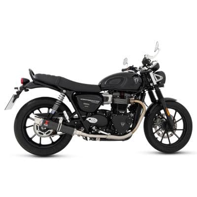 Street Twin 900 2021 - 2025 Exhaust Collector & Silencers 350 mm Round GP Carbon