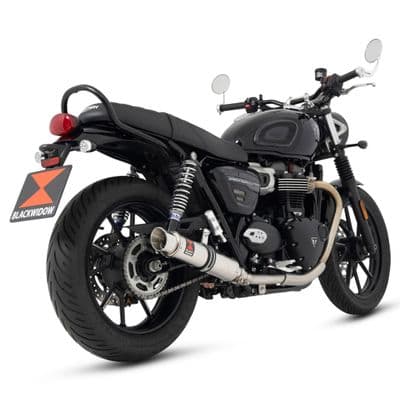 Street Twin 900 2021 - 2025 Exhaust Silencers 350 mm Round GP Stainless Steel