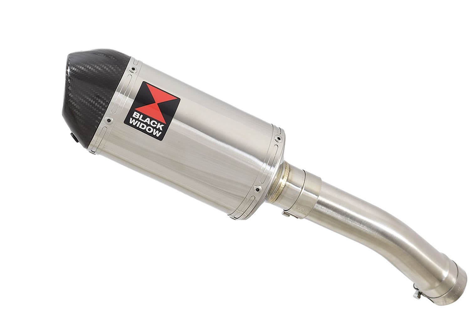 SV650 2003-2015 Link Pipe and 200mm Oval Stainless Carbon Tip Silencer