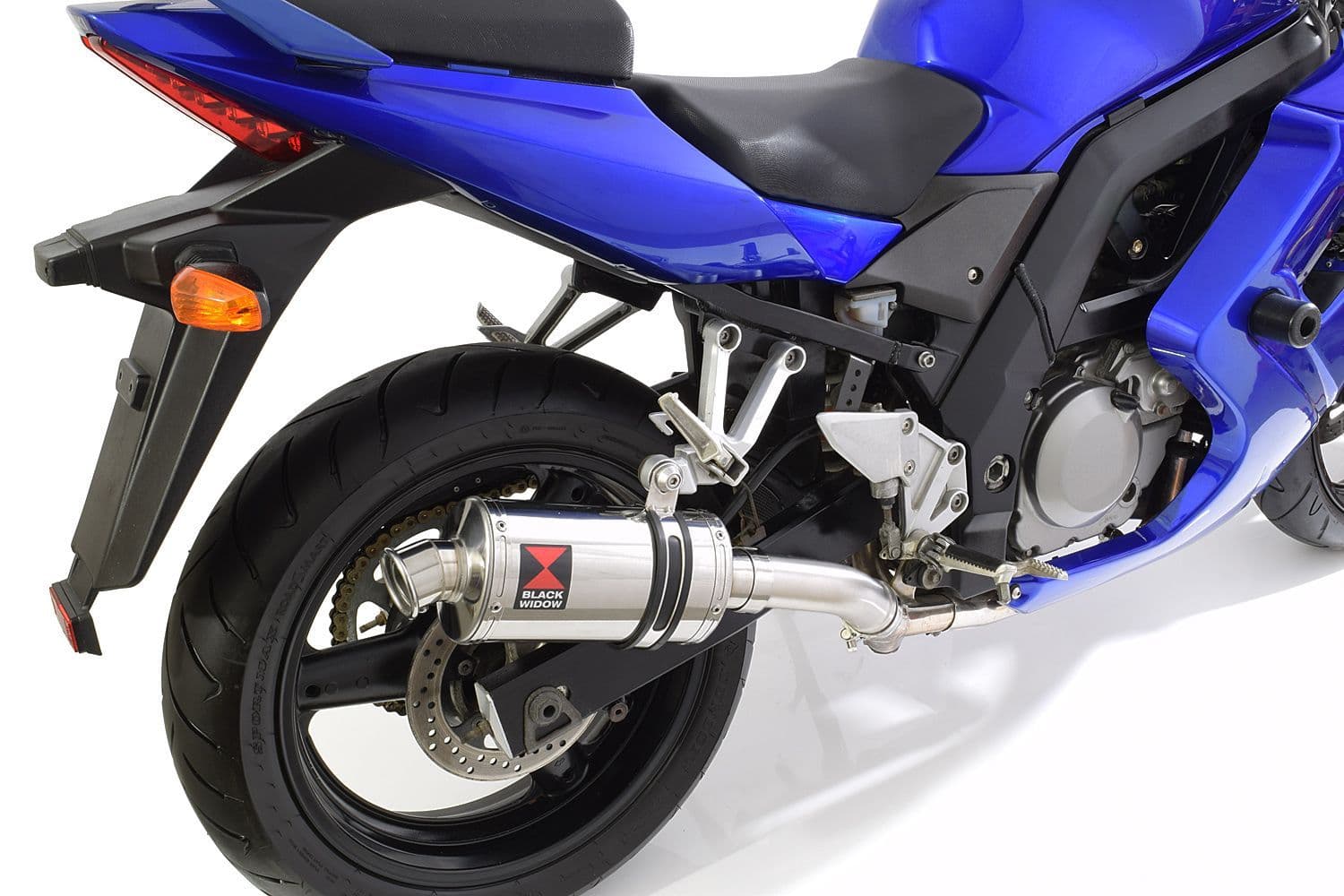 Delkevic 9" Oval Stainless Slip-On Exhaust Muffler Kit For Suzuki SV650 2003-2012 – Polished