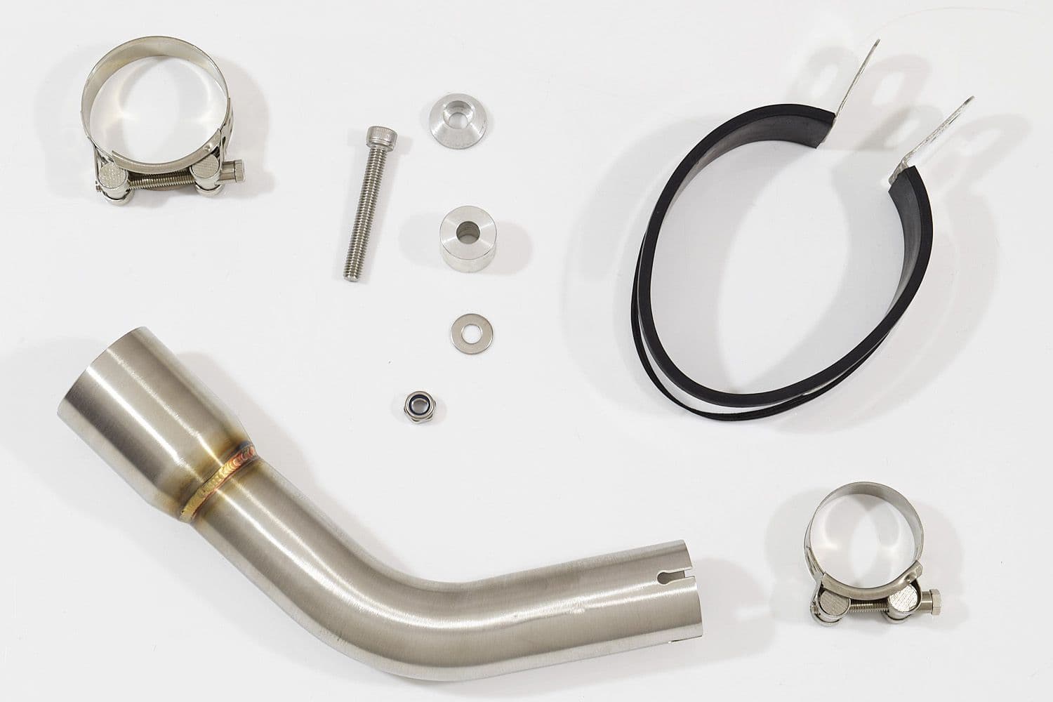 SV650 2016-2024 Link Pipe 230mm Oval Black Stainless Silencer