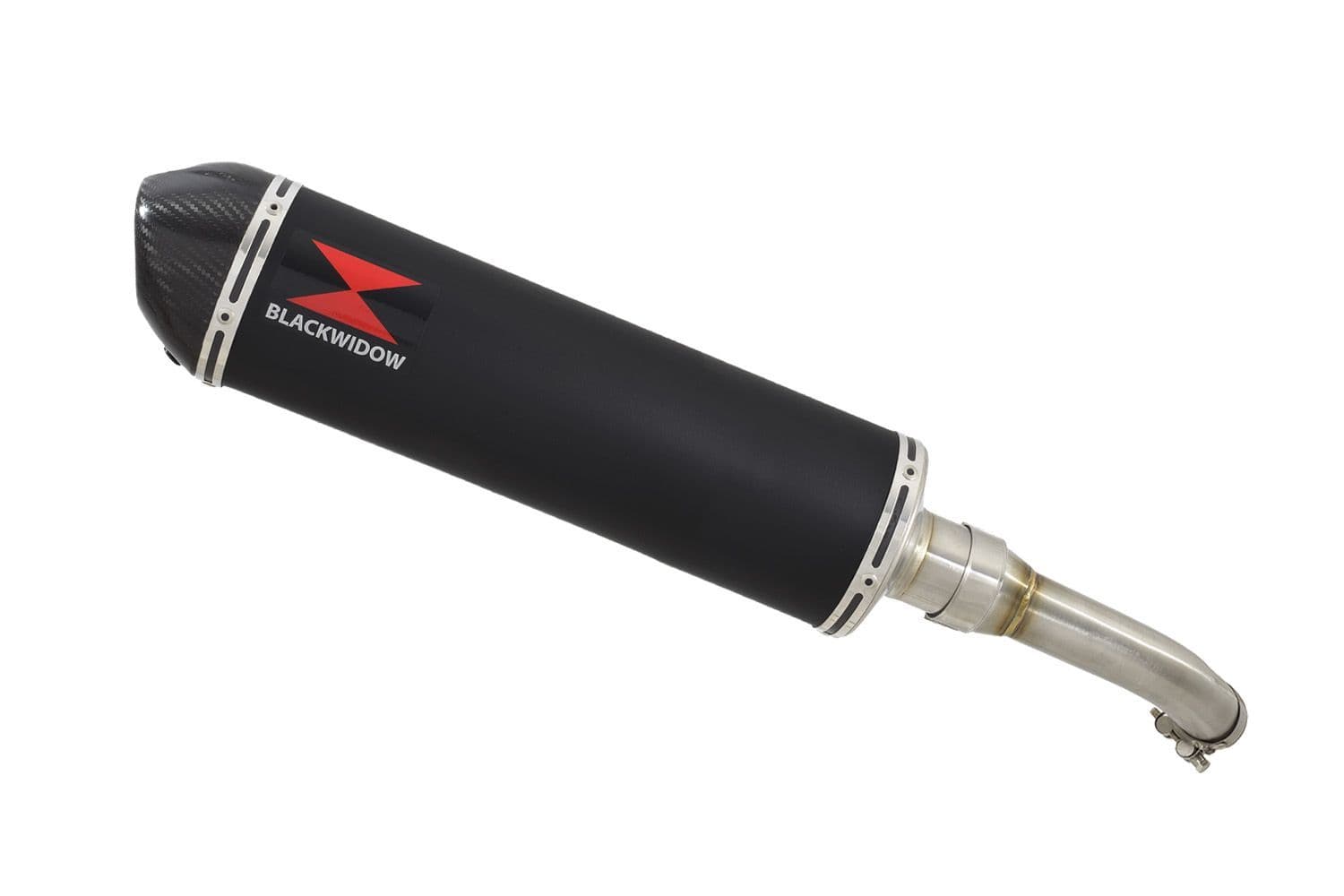 SV650 2016-2024 Link Pipe 400mm Oval Black Stainless Carbon Tip