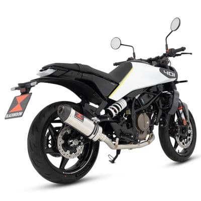 Svartpilen/Vitpilen 401 2024-2025 De-Cat Exhaust System 300mm Oval Steel  Carbon Tip Silencer