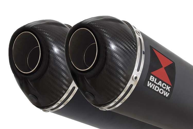 TDM 900 2-2 Exhaust Silencer Kit 200mm Oval Black Stainless Carbon