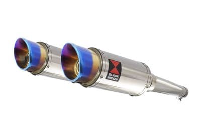 TDM 900 2-2 Exhaust Silencer Kit 200mm Round Blue Tip Stainless