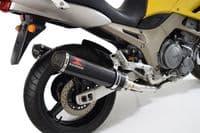 TDM 900 2-2 Exhaust Silencer Kit 370mm Round Black Stainless Carbon Tip