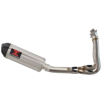 Tiger 660 Sport Exhaust System 300 mm Oval Stainless Carbon Tip Silencer