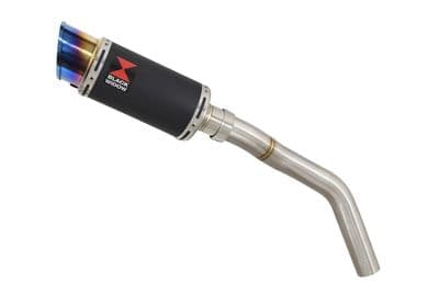 Tiger 800 ABS 2010-2020 Exhaust Silencer 200mm Round Blue Tip Black Stainless