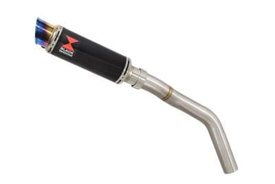 Tiger 800 ABS 2010-2020 Exhaust Silencer 230mm GP Round Blue Tip Black Stainless