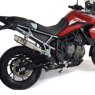 Tiger 850 2020 - 2023 De Cat Exhaust System 230mm GP Round Stainless Silencer