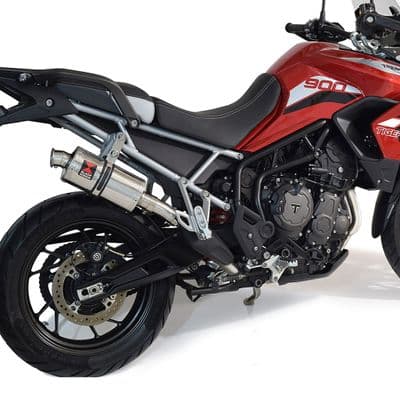 Tiger 850 2020 - 2023 De Cat Exhaust System 230mm Oval Stainless Silencer