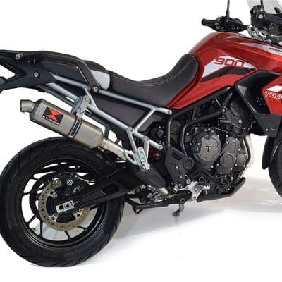 Tiger 850 2020 - 2023 De Cat Exhaust System 300mm Hexagonal Stainless Silencer