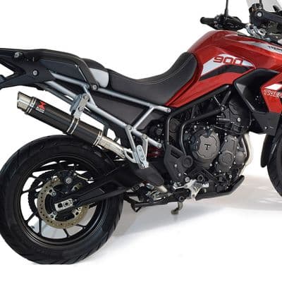 Tiger 850 2020 - 2023 De Cat Exhaust System 350mm GP Round Carbon Silencer