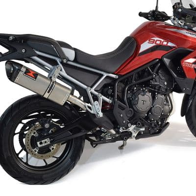 Tiger 850 2020 - 2023 De Cat Exhaust System 350mm Tri Oval Stainless Carbon Tip Silencer