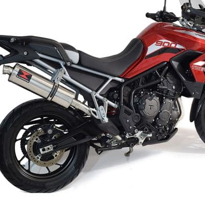 Tiger 850 2020 - 2023 De Cat Exhaust System 400mm Oval Stainless Silencer