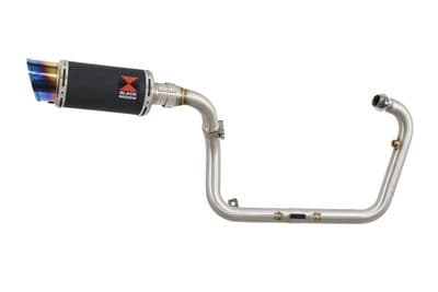 TNT & Tornado 125 & 135 2017 - 2025 Performance Exhaust System 200mm Blue Tip Black Silencer