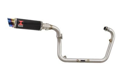TNT & Tornado 125 & 135 2017 - 2025 Performance Exhaust System 230mm Blue Tip Black Silencer