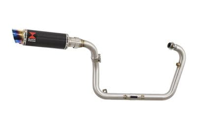 TNT & Tornado 125 & 135 2017-2025 Performance Exhaust System 230mm GP Round Blue Tip Carbon Silencer