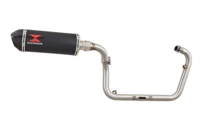TNT & Tornado 125 & 135 2017 - 2025 Performance Exhaust System 300mm Oval Black Carbon Tip Silencer