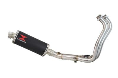 Tracer 700 2014 - 2019 De-Cat Exhaust System 300mm Oval Black Stainless Silencer
