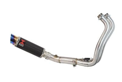 Tracer 700 2014 - 2020 De - Cat Exhaust System 230 mm GP Round Blue Tip Carbon Silencer