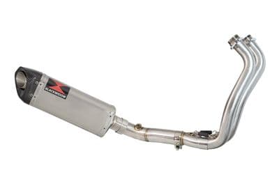 Tracer 700 2014 - 2020 De - Cat Exhaust System 300 mm Tri - Oval Stainless Carbon Tip Silencer