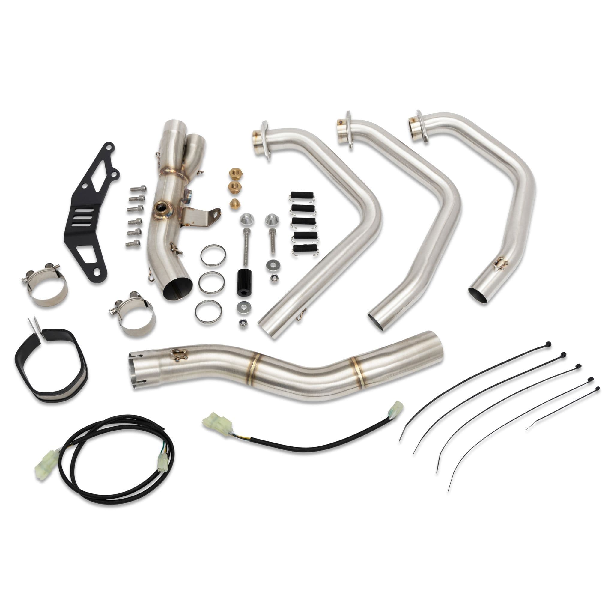 Tracer 9 GT 2024 High Level Exhaust System 300mm Hexagonal Brushed ...