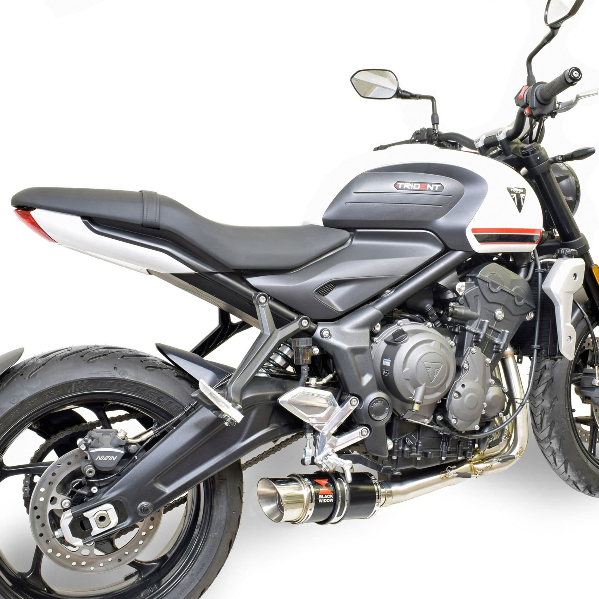 Trident 660 2020 - 2026 Exhaust System 200 mm Round Black