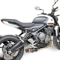 Trident 660 2020 - 2026 Exhaust System 230 mm GP Round Blue Tip Carbon Silencer