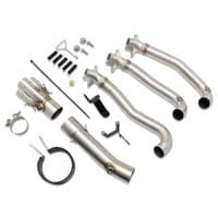 Trident 660 2020 - 2026 Exhaust System 230 mm GP Round Blue Tip Carbon Silencer