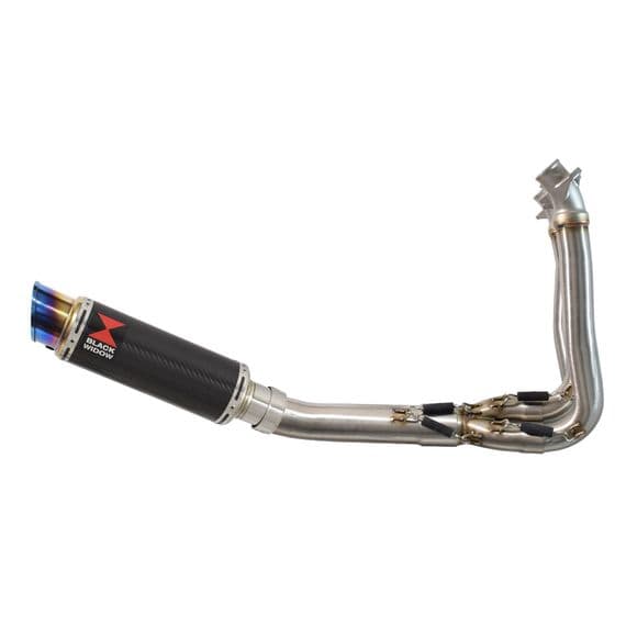 Trident 660 2020 - 2026 Exhaust System 230 mm GP Round Blue Tip Carbon Silencer