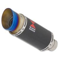 Trident 660 Exhaust System 200 mm Round Blue Tip Carbon Silencer