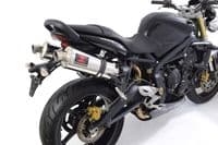 Triumph Street Triple R 675 2009-2012 Twin Exhaust Silencers 300mm Oval Stainless