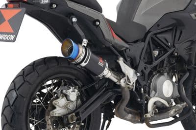 TRK 502 X 2017 - 2024 Exhaust Silencer 200 mm Round GP Black Stainless Steel Blue Tip