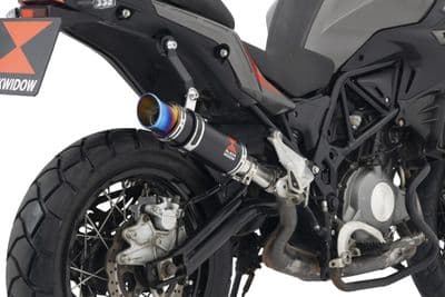 TRK 502 X 2017 - 2024 Exhaust Silencer 230 mm Round GP Black Stainless Steel Blue Tip