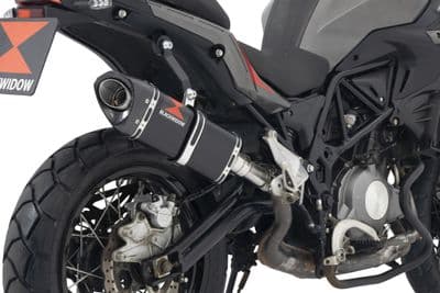 TRK 502 X 2017 - 2024 Exhaust Silencer 300 mm Tri - Oval Black Stainless Steel Carbon Tip