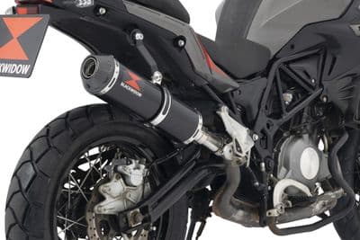 TRK 502 X 2017 - 2024 Exhaust Silencer 370 mm Round Black Stainless Steel Carbon Tip