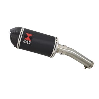 Tuareg 660 Exhaust Silencer 200mm Oval Black Stainless Carbon Tip