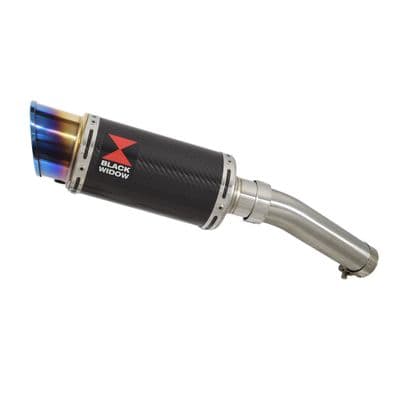Tuareg 660 Exhaust Silencer 200mm Round Blue Tip Carbon