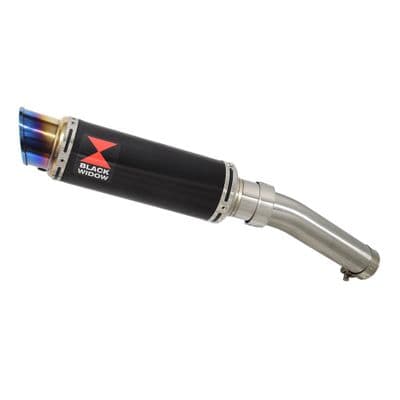 Tuareg 660 Exhaust Silencer 230mm GP Round Blue Tip Black Stainless