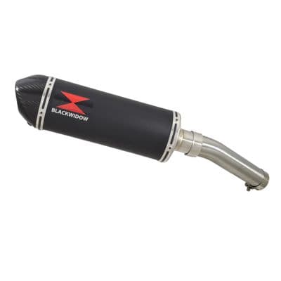 Tuareg 660 Exhaust Silencer 300mm Oval Black Stainless Carbon Tip