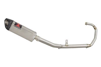 Tuono 125  2017 - 2020 Exhaust System 300mm Tri Oval Stainless + Carbon Tip Silencer