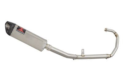 Tuono 125  2017 - 2020 Exhaust System 350mm Tri Oval Stainless + Carbon Tip Silencer
