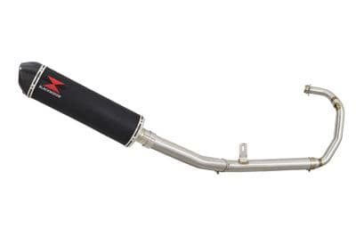 Tuono 125  2017 - 2020 Exhaust System 400mm Oval Black Stainless + Carbon Tip Silencer